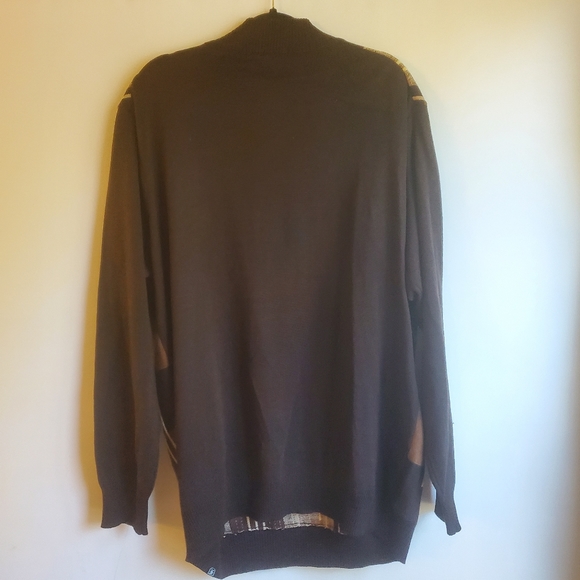 STACEY ADAMS MEN'S VINTAGE SWEATER BROWN/BEIGE QUARTER ZIP FRONT SIZE XXL - Picture 6 of 10